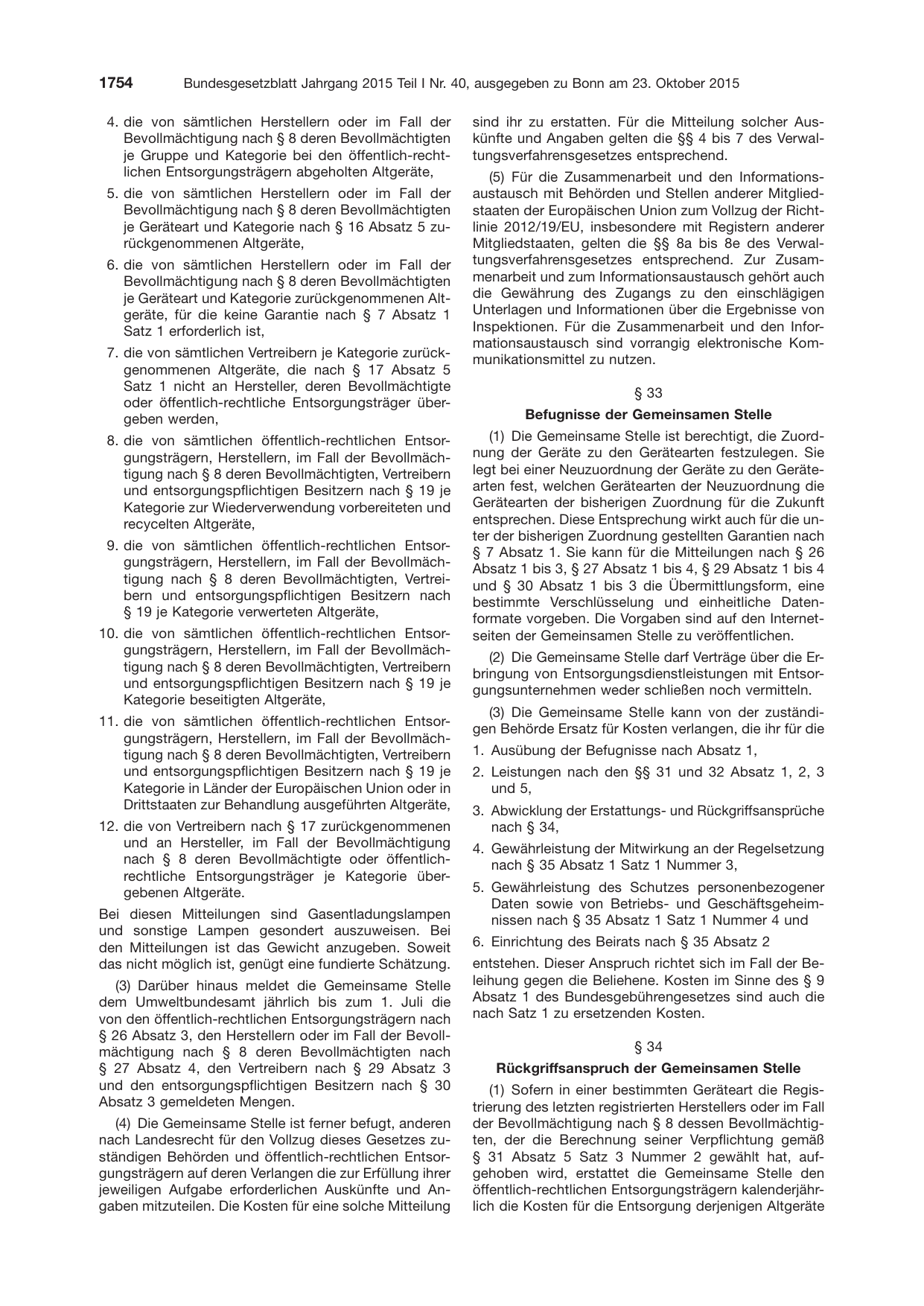 BGBl. 2015, Seite 1754 — Originalseite als Abbildung
