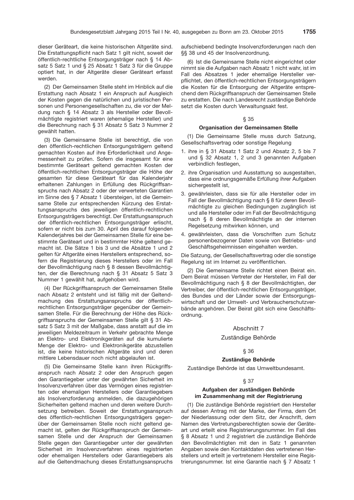 BGBl. 2015, Seite 1755 — Originalseite als Abbildung