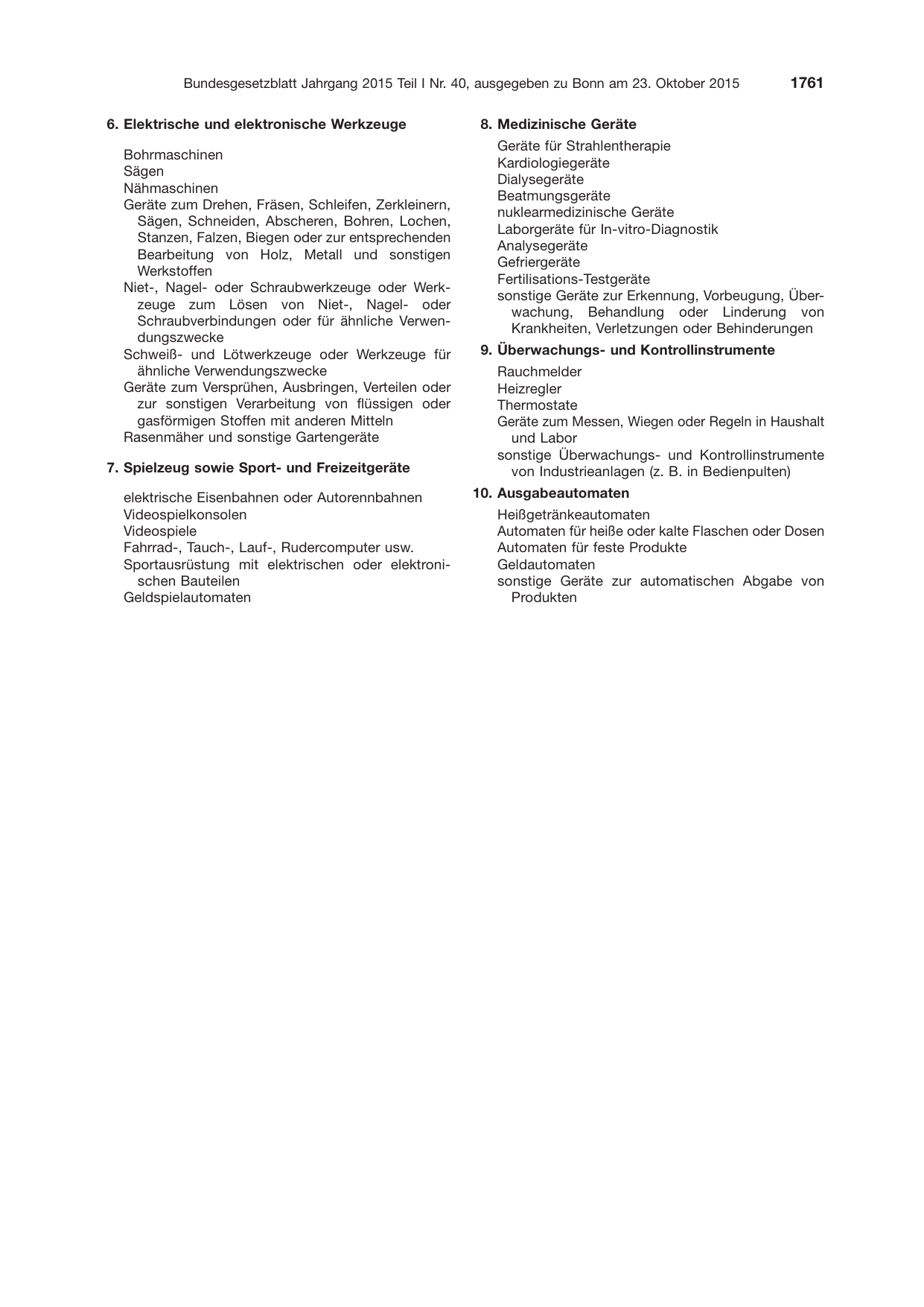 BGBl. 2015, Seite 1761 — Originalseite als Abbildung