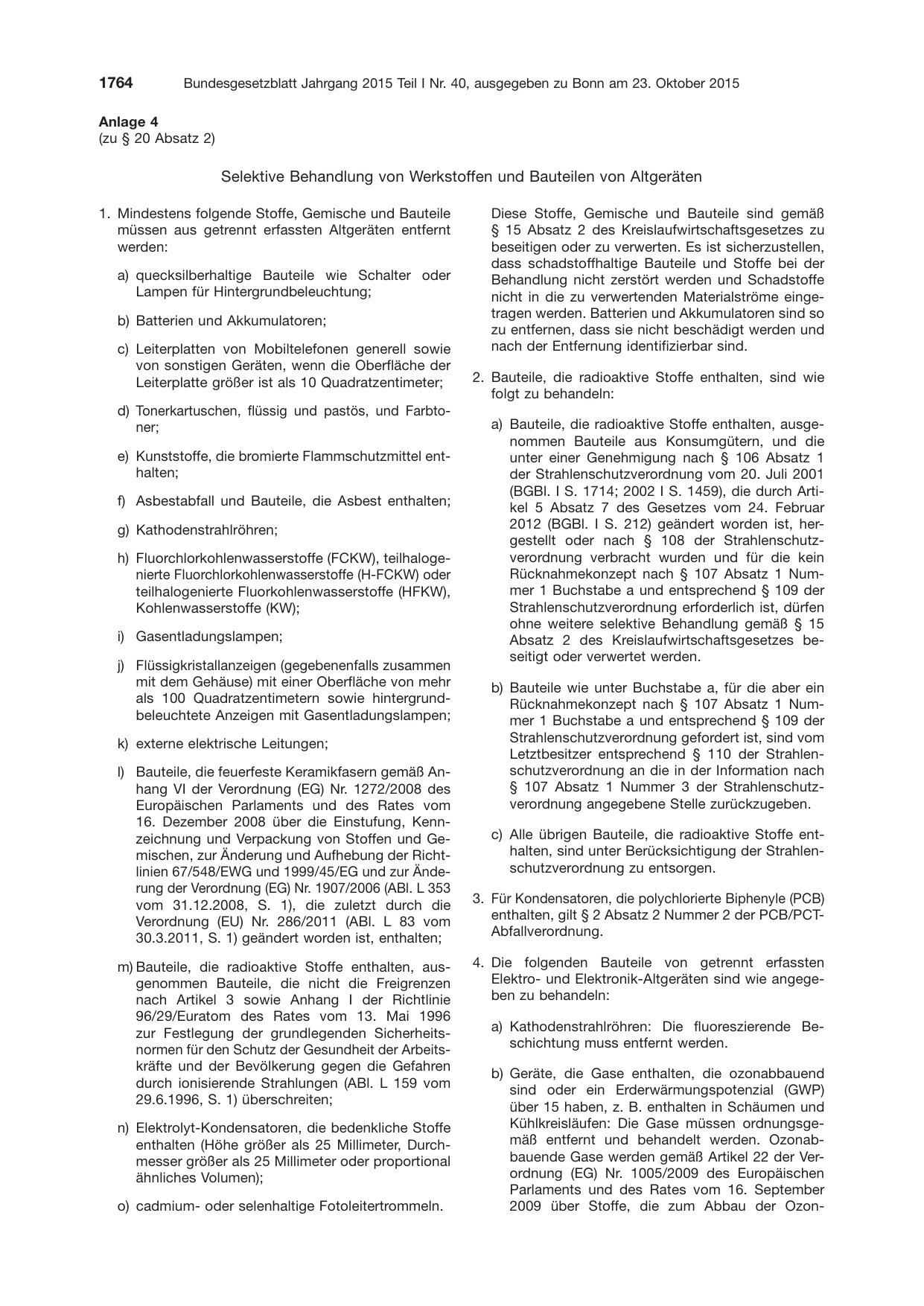 BGBl. 2015, Seite 1764 — Originalseite als Abbildung