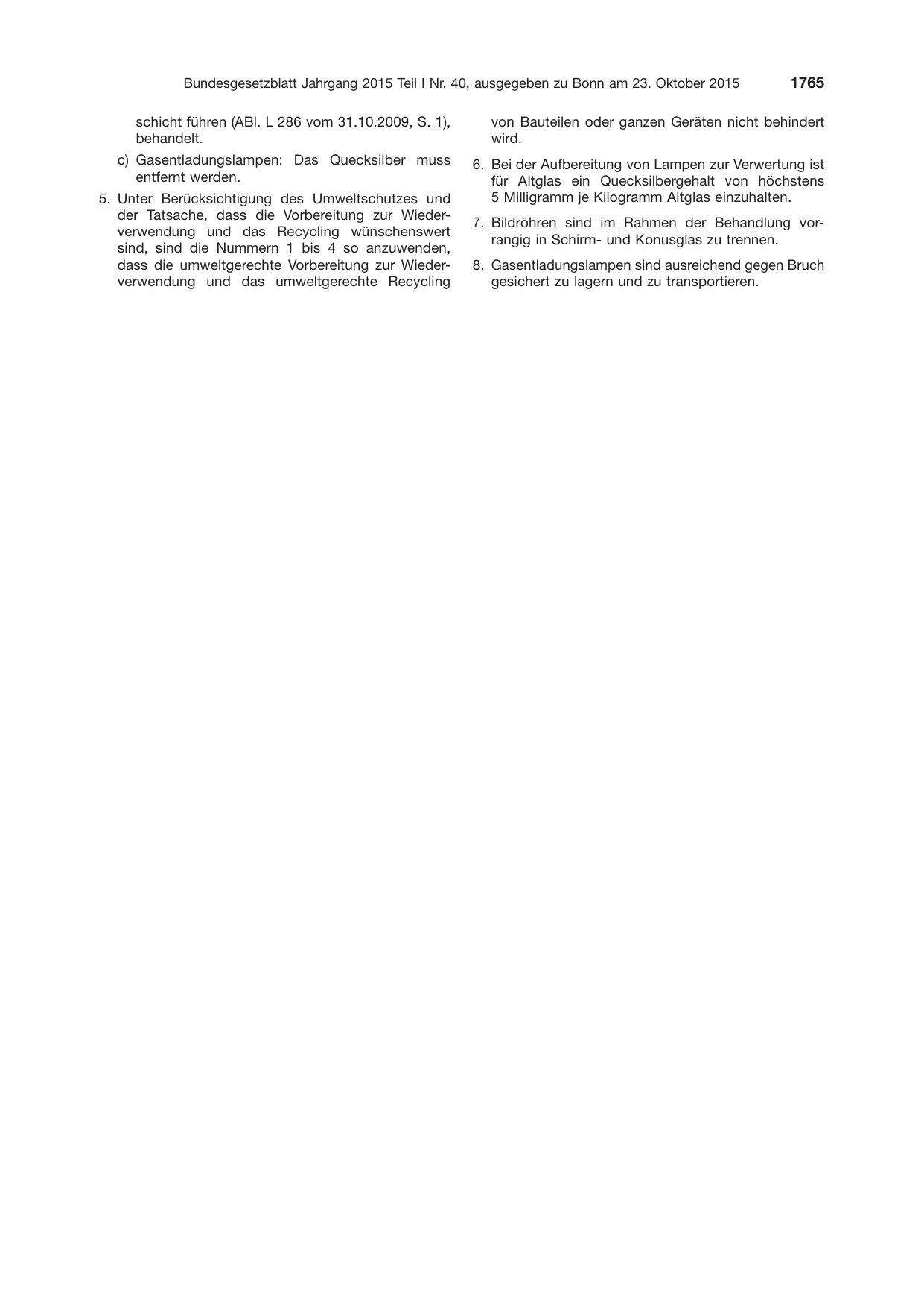 BGBl. 2015, Seite 1765 — Originalseite als Abbildung