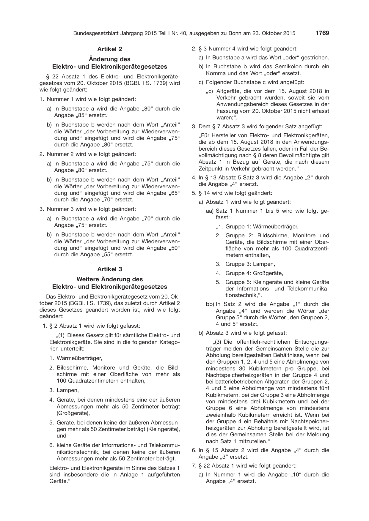 BGBl. 2015, Seite 1769 — Originalseite als Abbildung