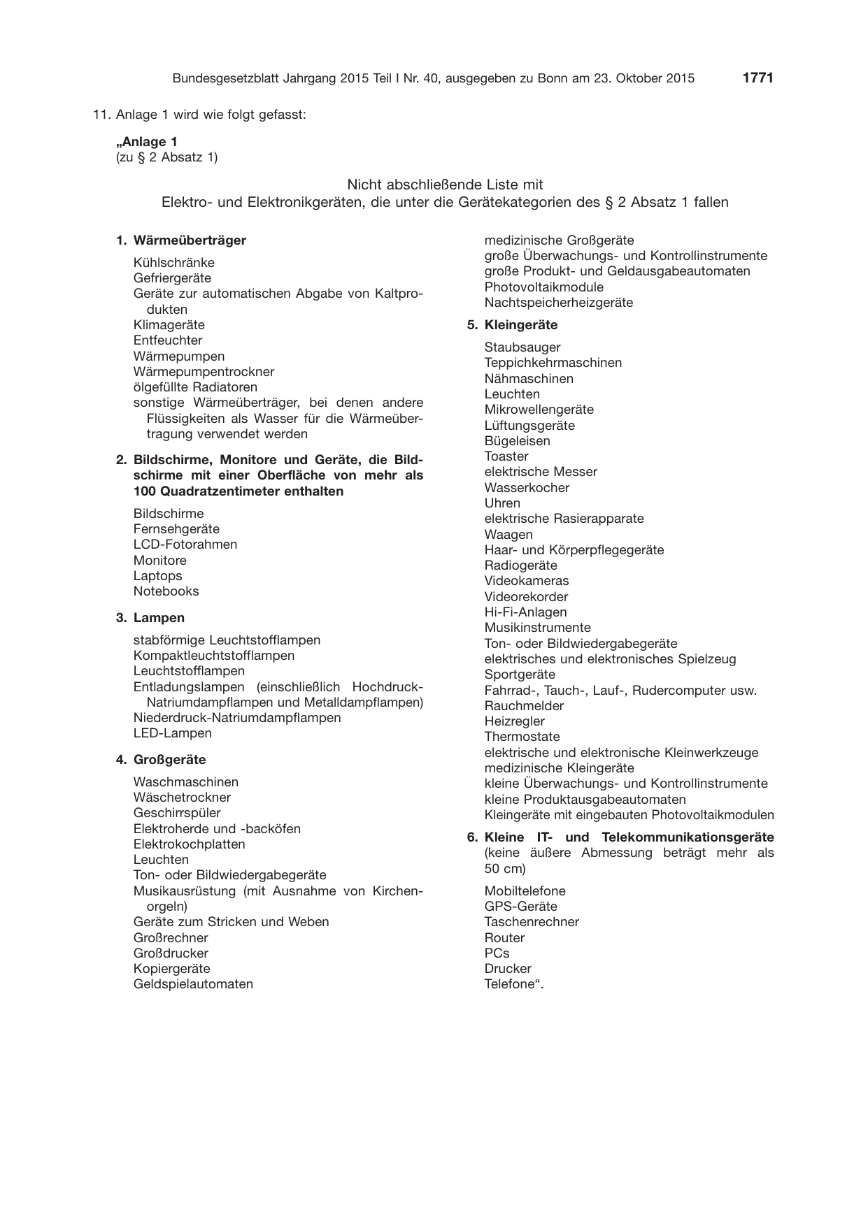 BGBl. 2015, Seite 1771 — Originalseite als Abbildung