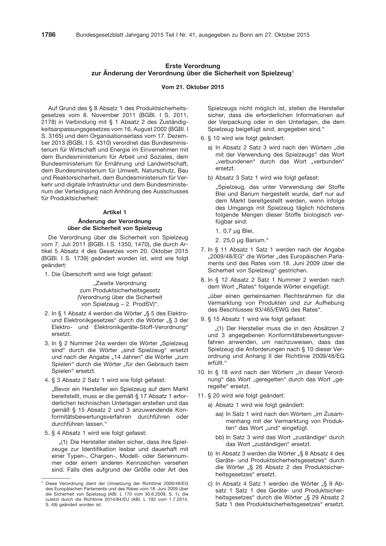 BGBl. 2015, Seite 1786 — Originalseite als Abbildung