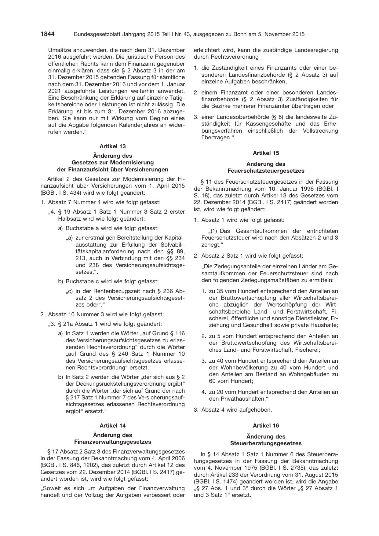 BGBl. 2015, Seite 1844 — Originalseite als Abbildung