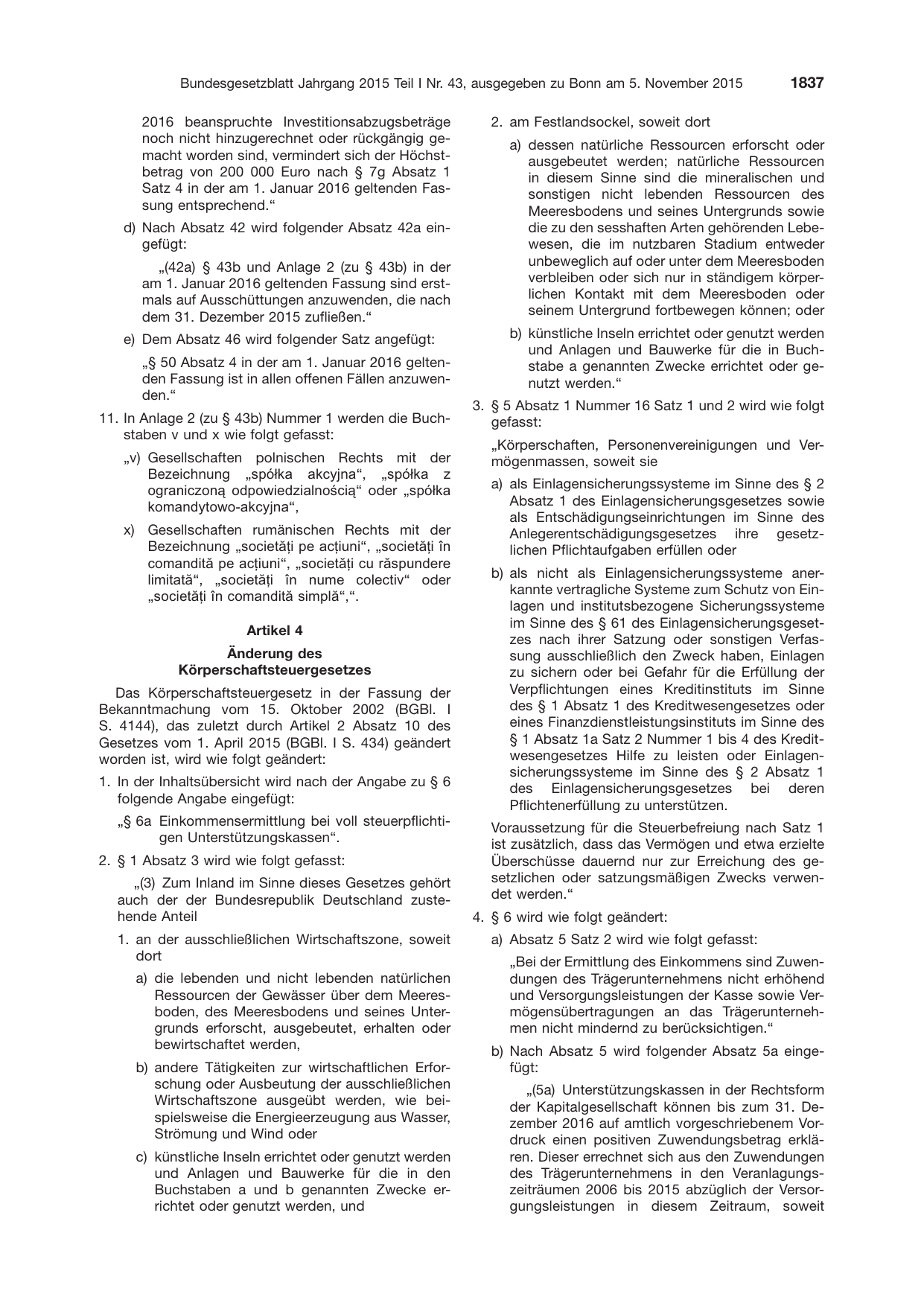 BGBl. 2015, Seite 1837 — Originalseite als Abbildung