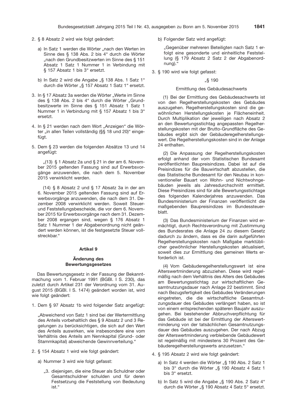 BGBl. 2015, Seite 1841 — Originalseite als Abbildung