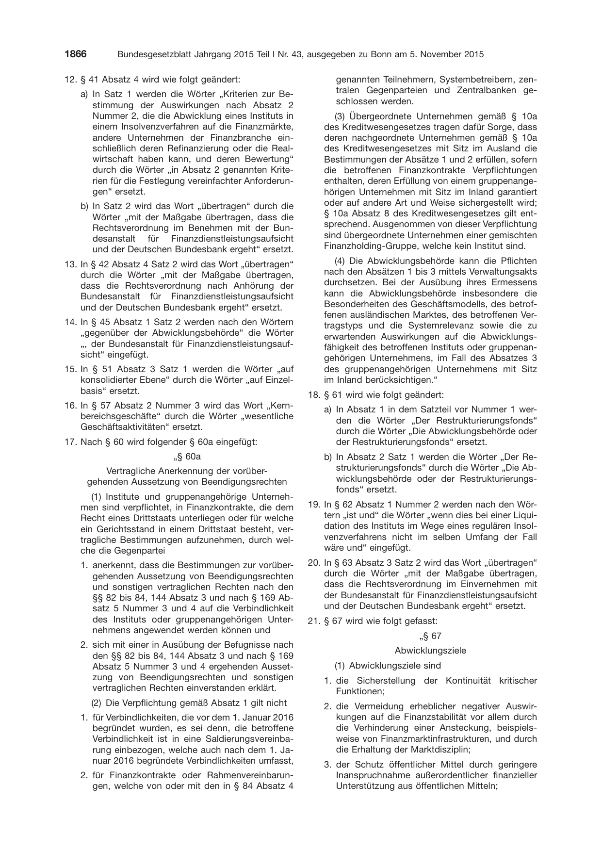 BGBl. 2015, Seite 1866 — Originalseite als Abbildung
