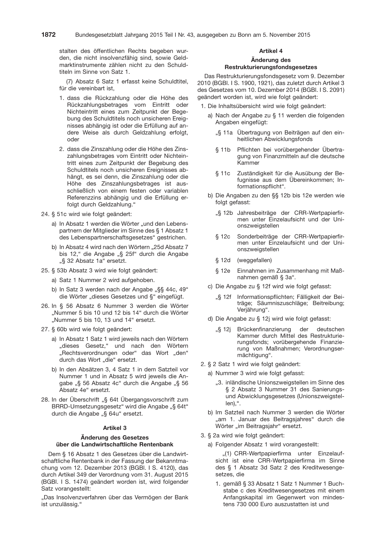 BGBl. 2015, Seite 1872 — Originalseite als Abbildung