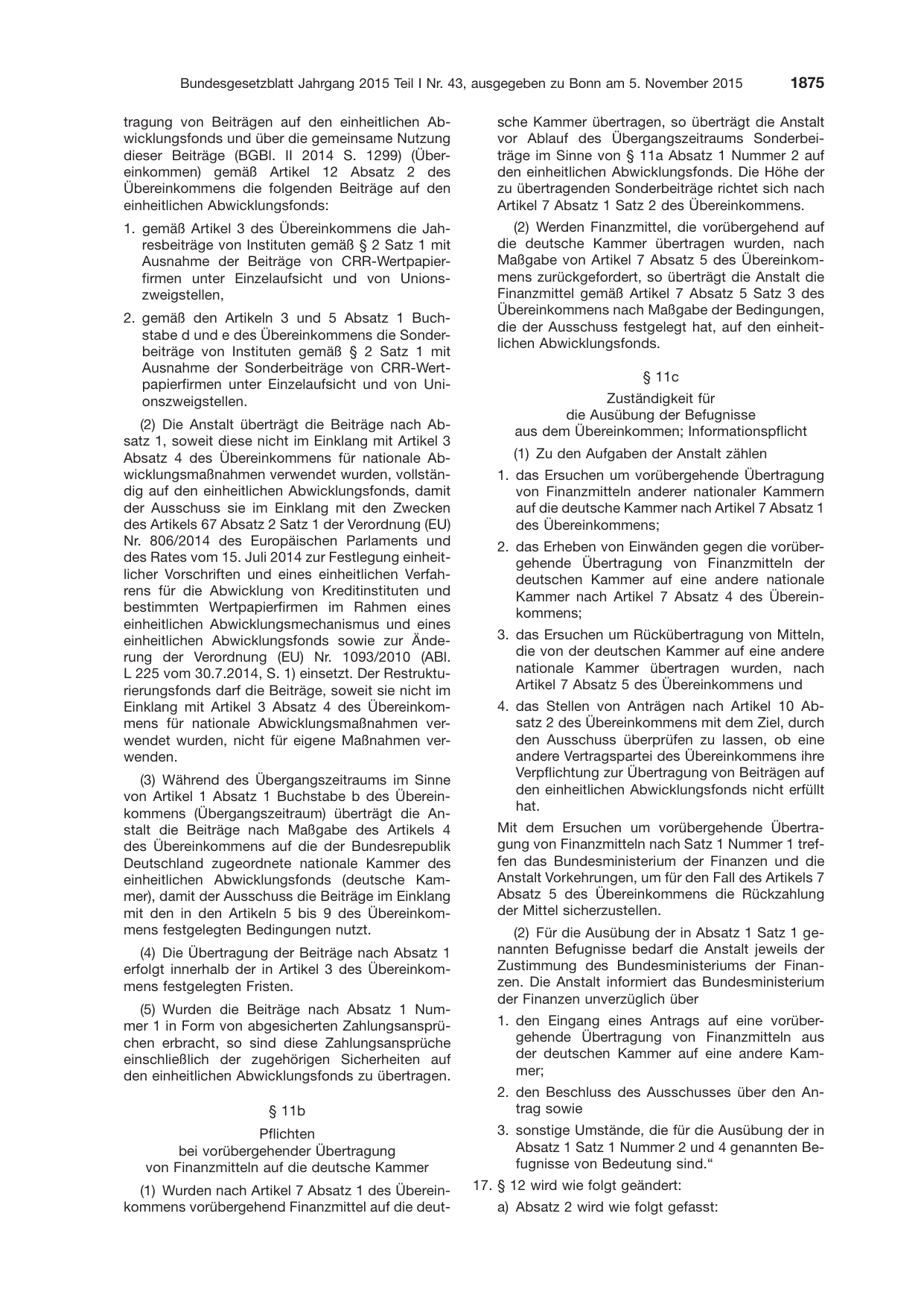 BGBl. 2015, Seite 1875 — Originalseite als Abbildung