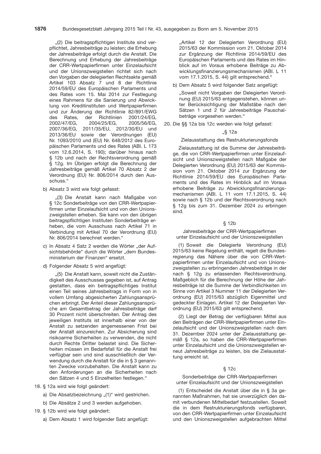 BGBl. 2015, Seite 1876 — Originalseite als Abbildung