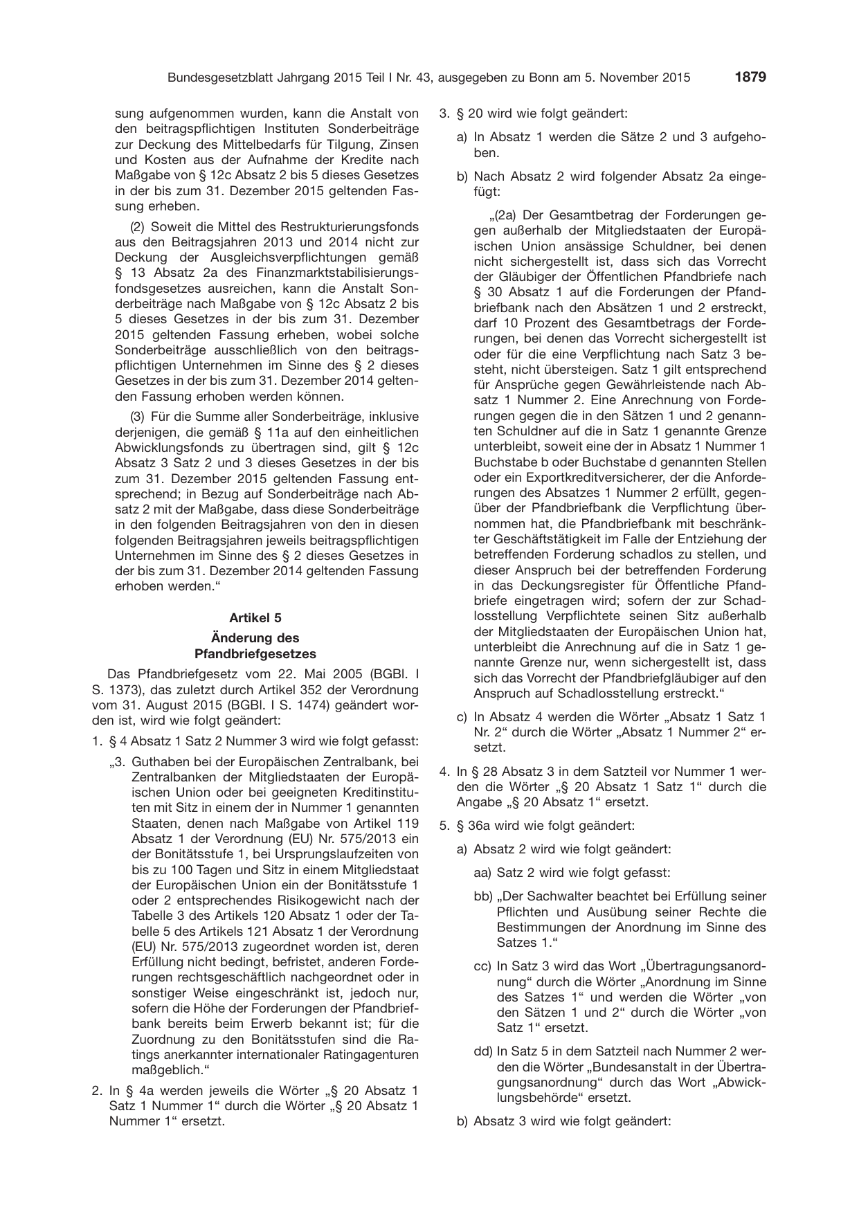 BGBl. 2015, Seite 1879 — Originalseite als Abbildung
