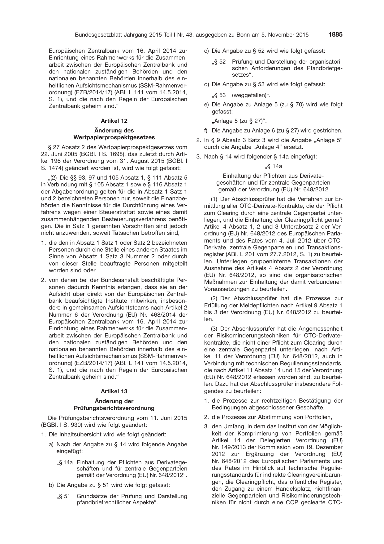 BGBl. 2015, Seite 1885 — Originalseite als Abbildung