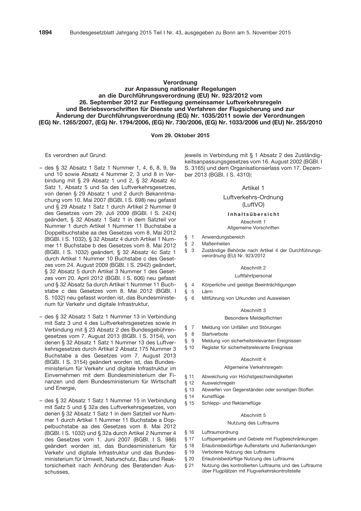 BGBl. 2015, Seite 1894 — Originalseite als Abbildung