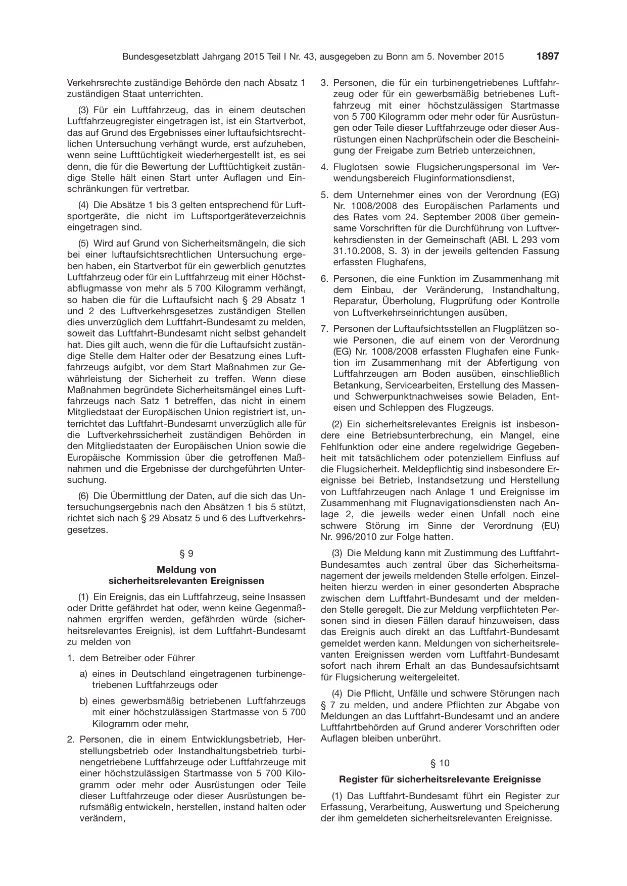 BGBl. 2015, Seite 1897 — Originalseite als Abbildung