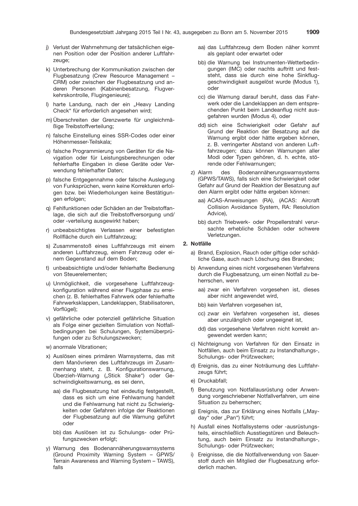 BGBl. 2015, Seite 1909 — Originalseite als Abbildung