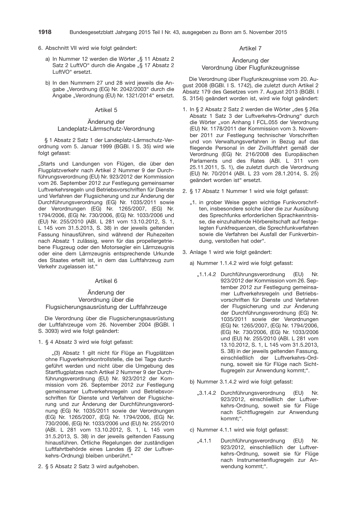 BGBl. 2015, Seite 1918 — Originalseite als Abbildung