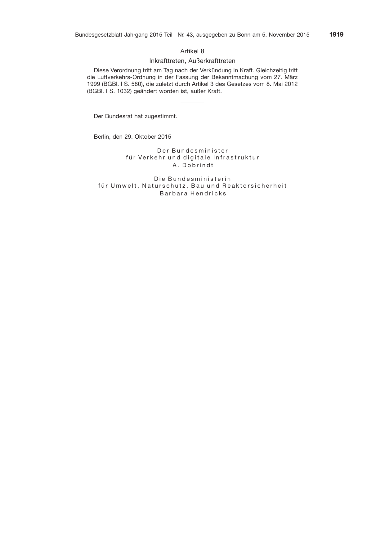 BGBl. 2015, Seite 1919 — Originalseite als Abbildung