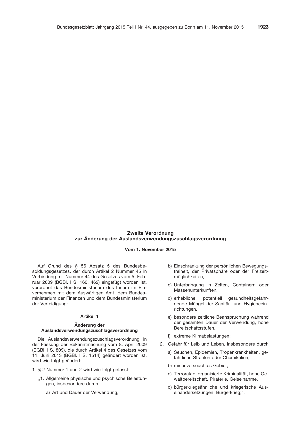 BGBl. 2015, Seite 1923 — Originalseite als Abbildung