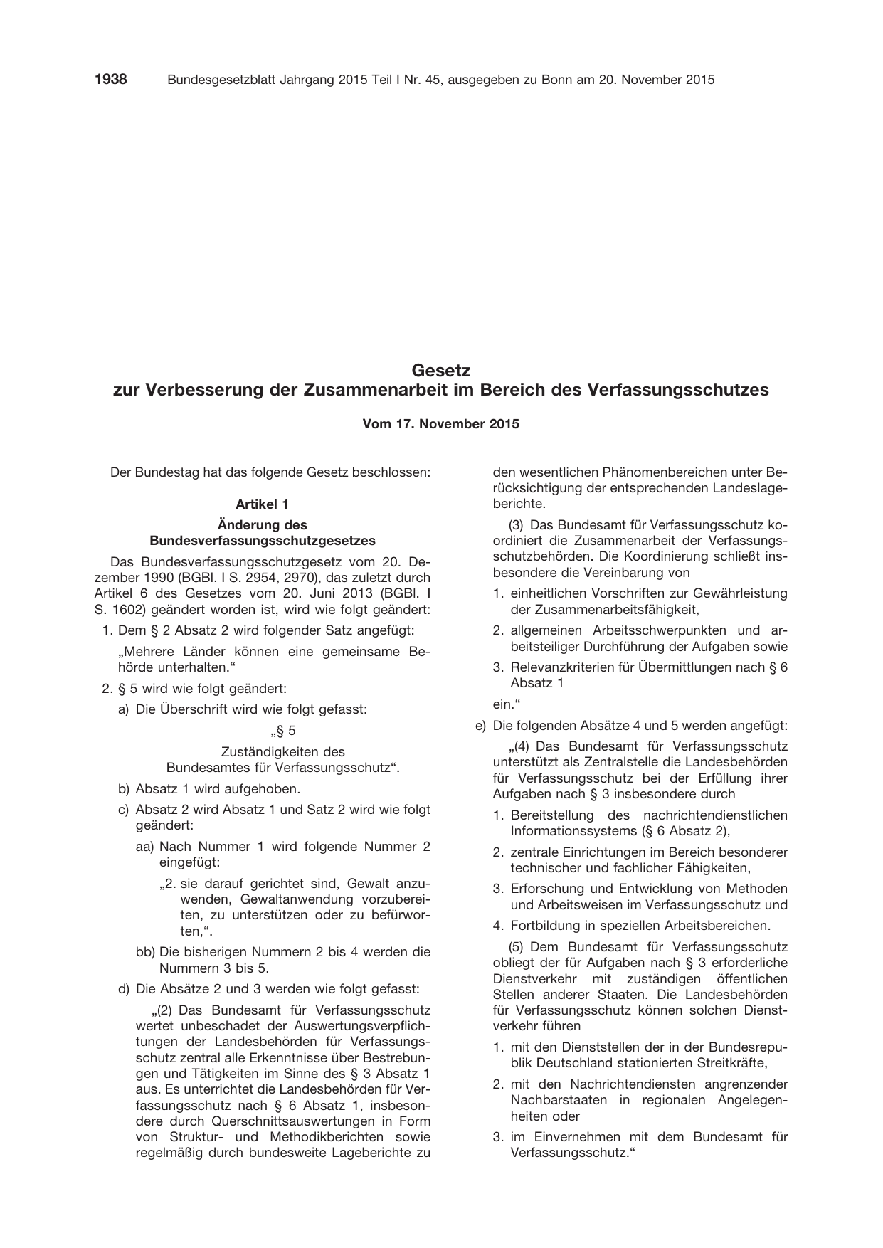 BGBl. 2015, Seite 1938 — Originalseite als Abbildung