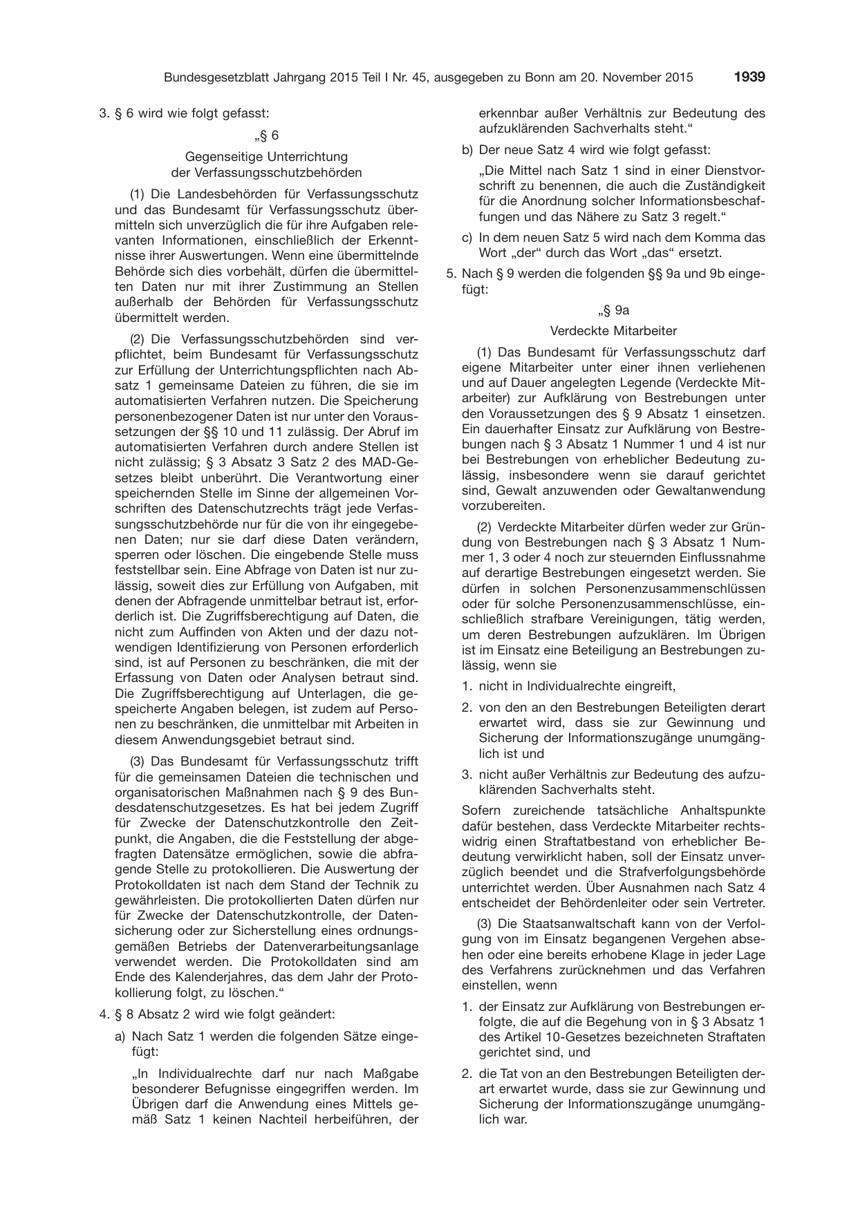BGBl. 2015, Seite 1939 — Originalseite als Abbildung