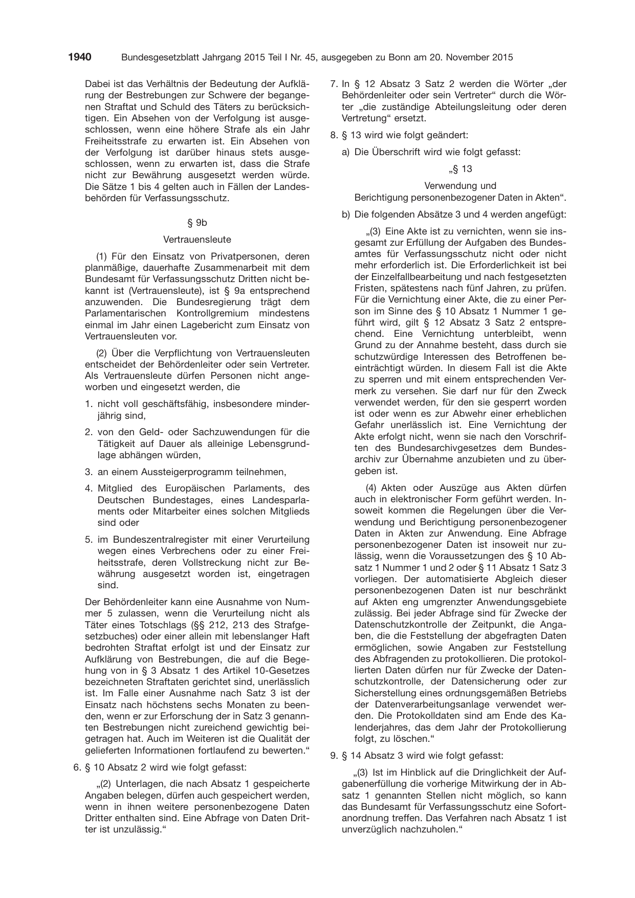 BGBl. 2015, Seite 1940 — Originalseite als Abbildung