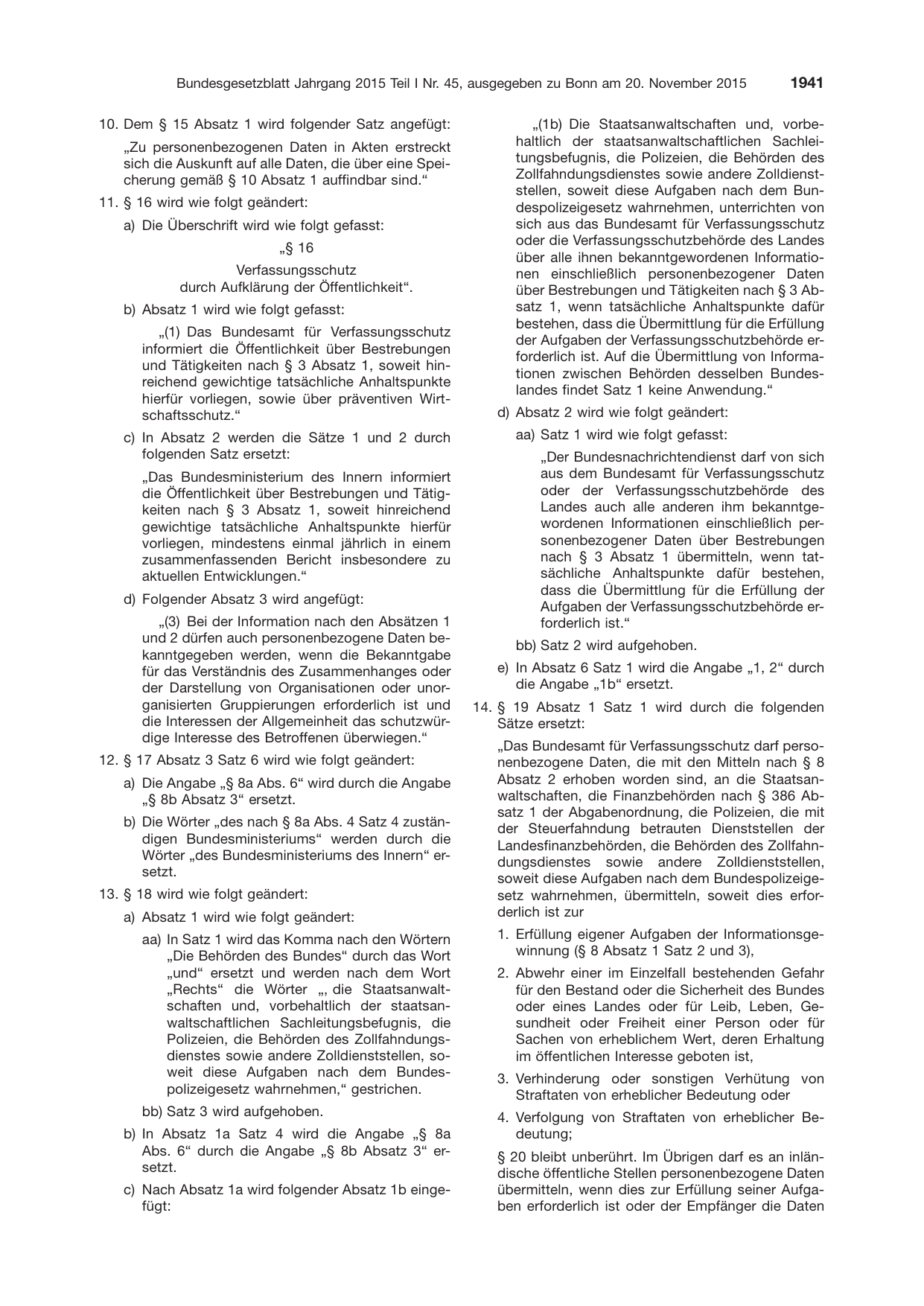 BGBl. 2015, Seite 1941 — Originalseite als Abbildung