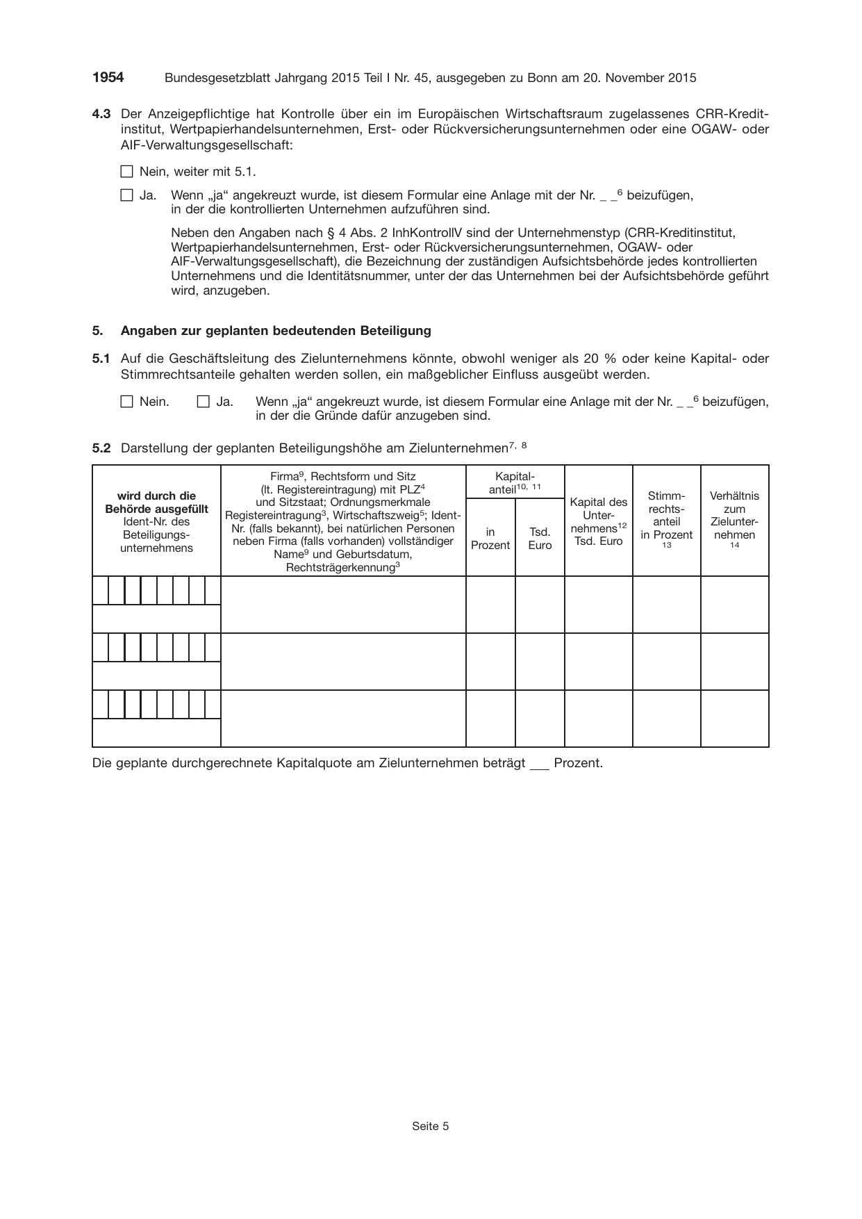 BGBl. 2015, Seite 1954 — Originalseite als Abbildung