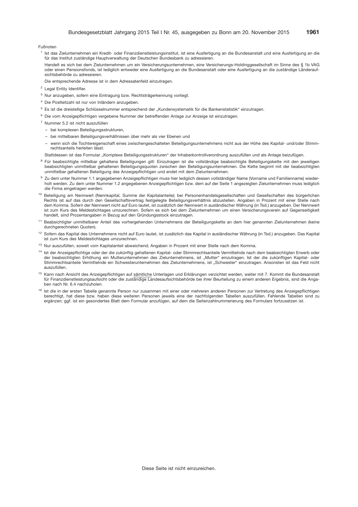 BGBl. 2015, Seite 1961 — Originalseite als Abbildung