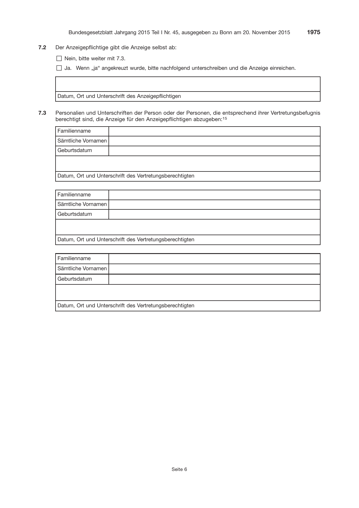 BGBl. 2015, Seite 1975 — Originalseite als Abbildung