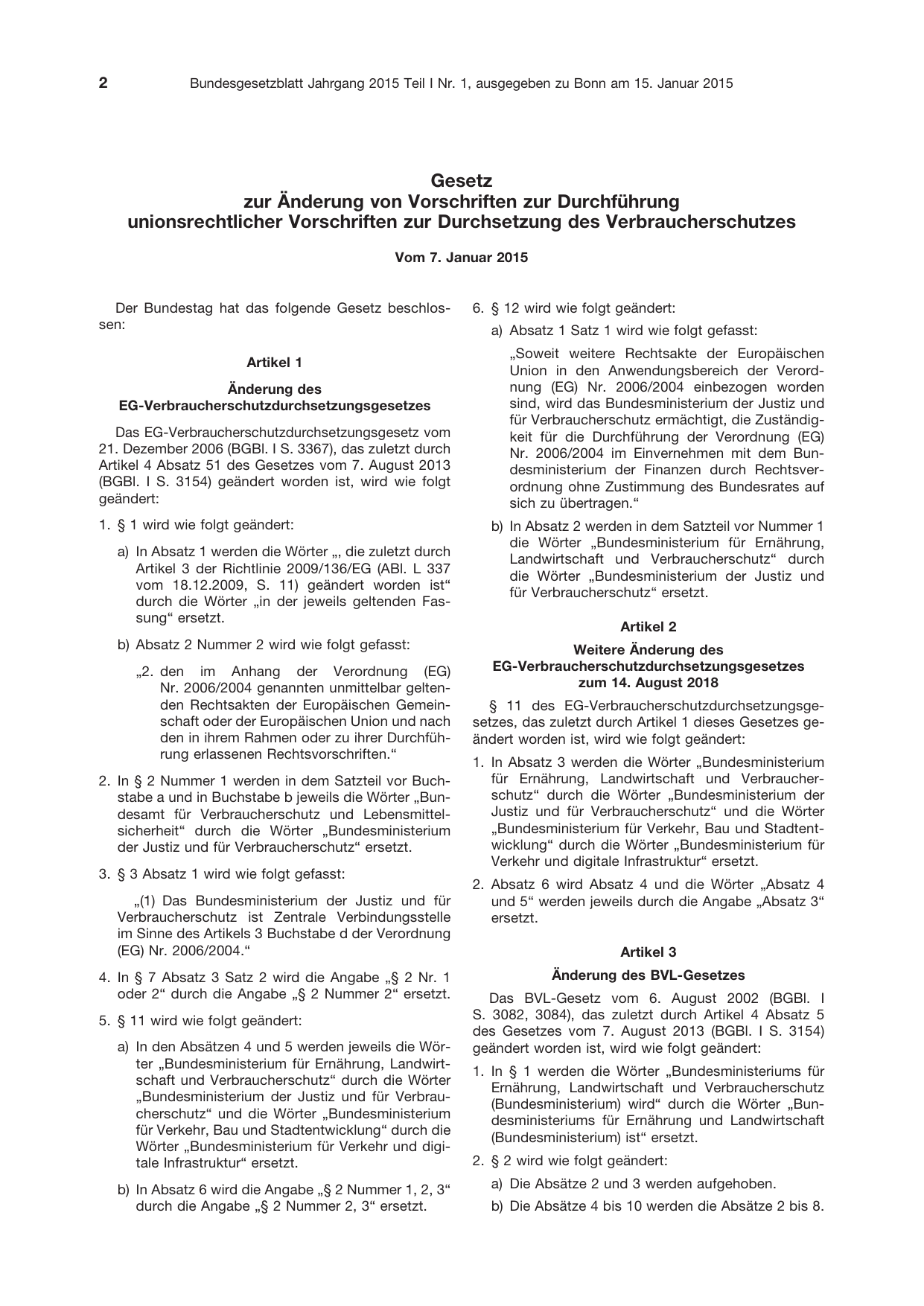BGBl. 2015, Seite 2 — Originalseite als Abbildung