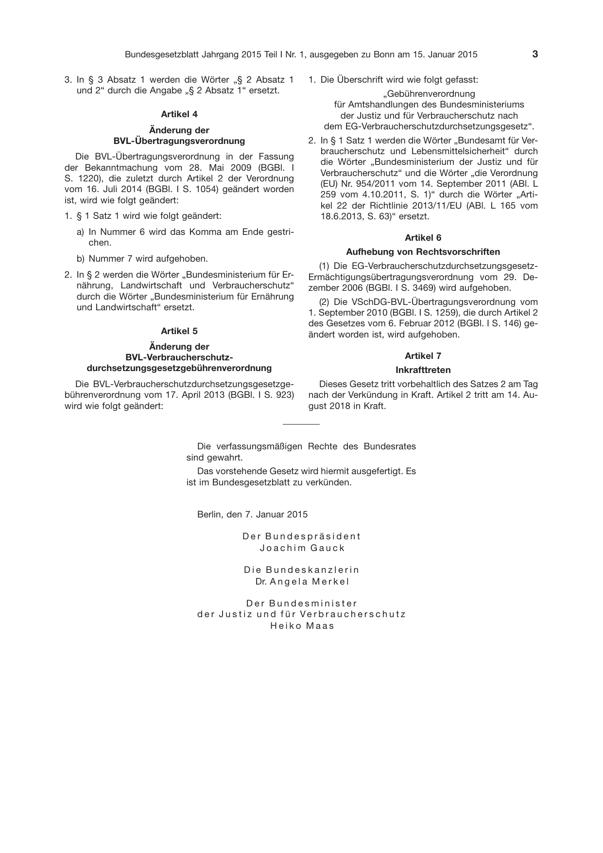BGBl. 2015, Seite 3 — Originalseite als Abbildung
