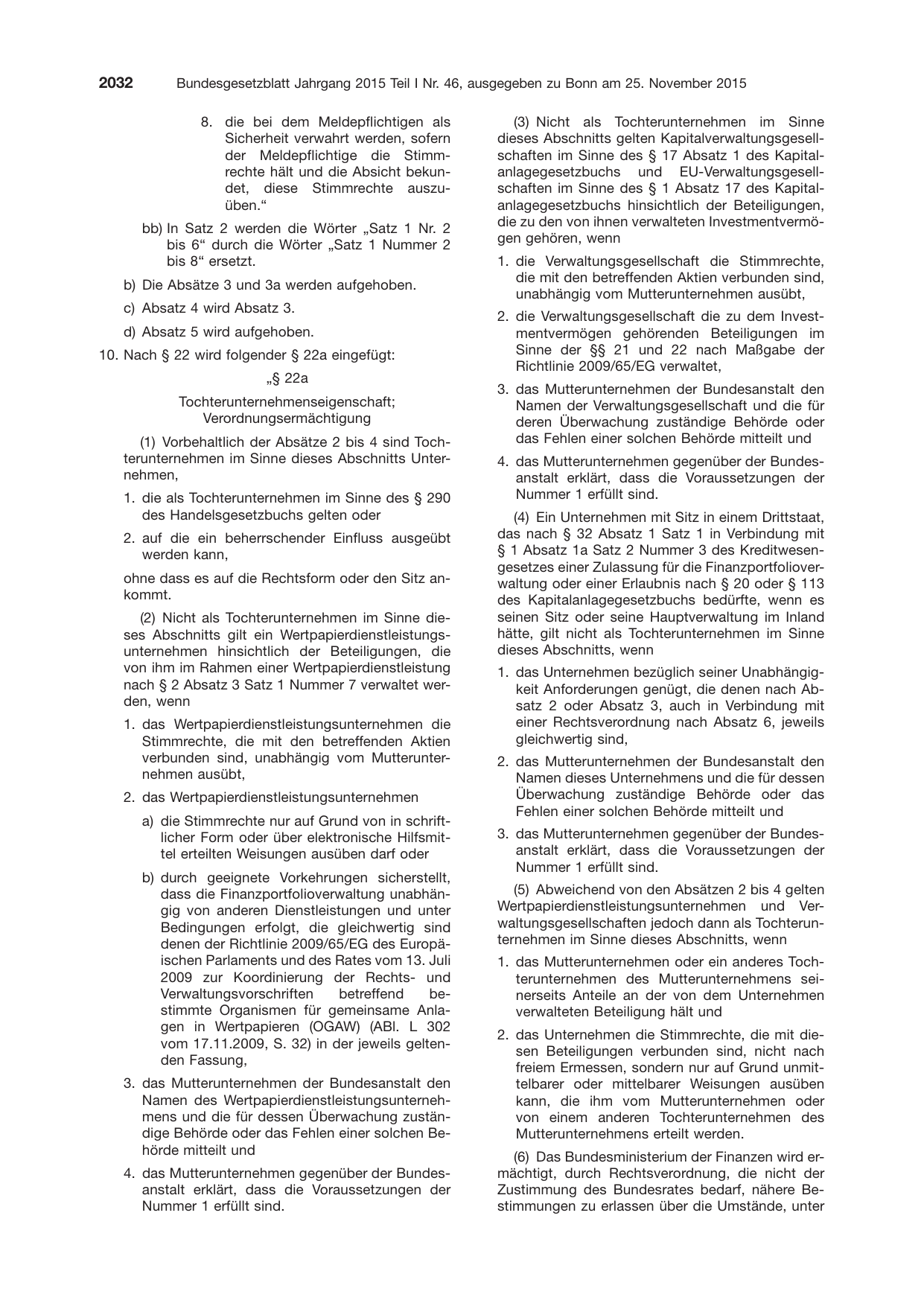 BGBl. 2015, Seite 2032 — Originalseite als Abbildung