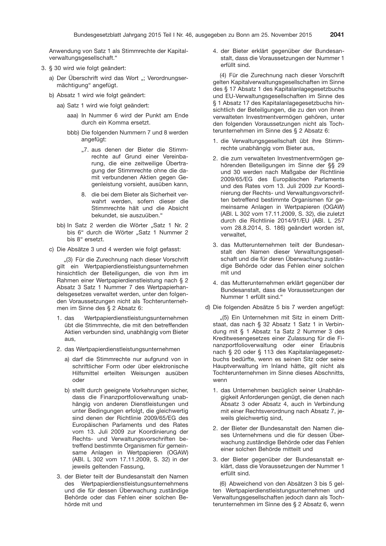 BGBl. 2015, Seite 2041 — Originalseite als Abbildung