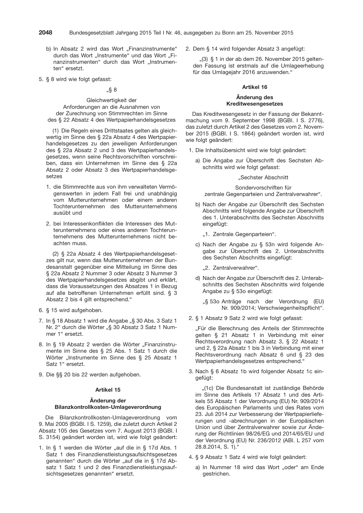 BGBl. 2015, Seite 2048 — Originalseite als Abbildung