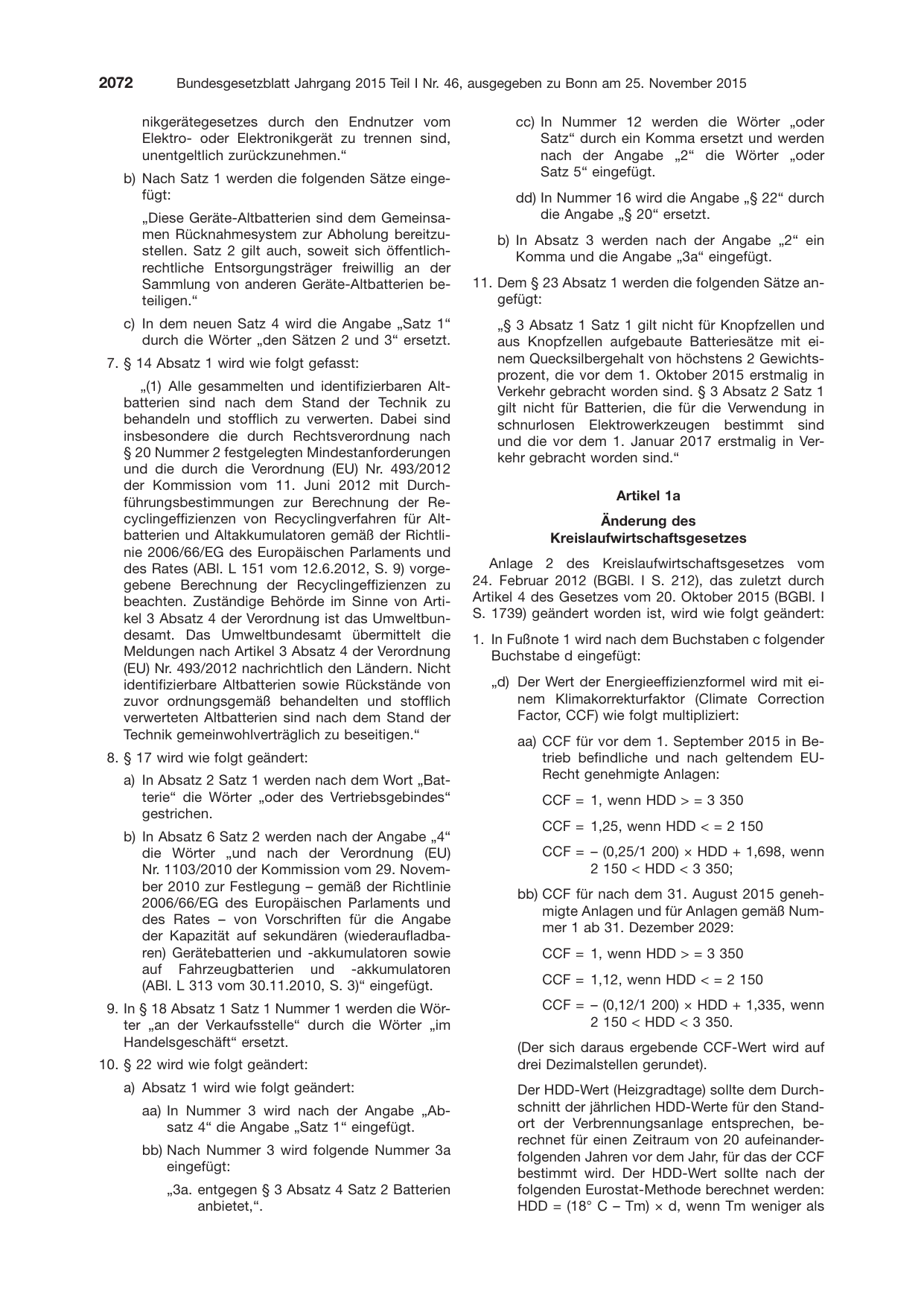 BGBl. 2015, Seite 2072 — Originalseite als Abbildung