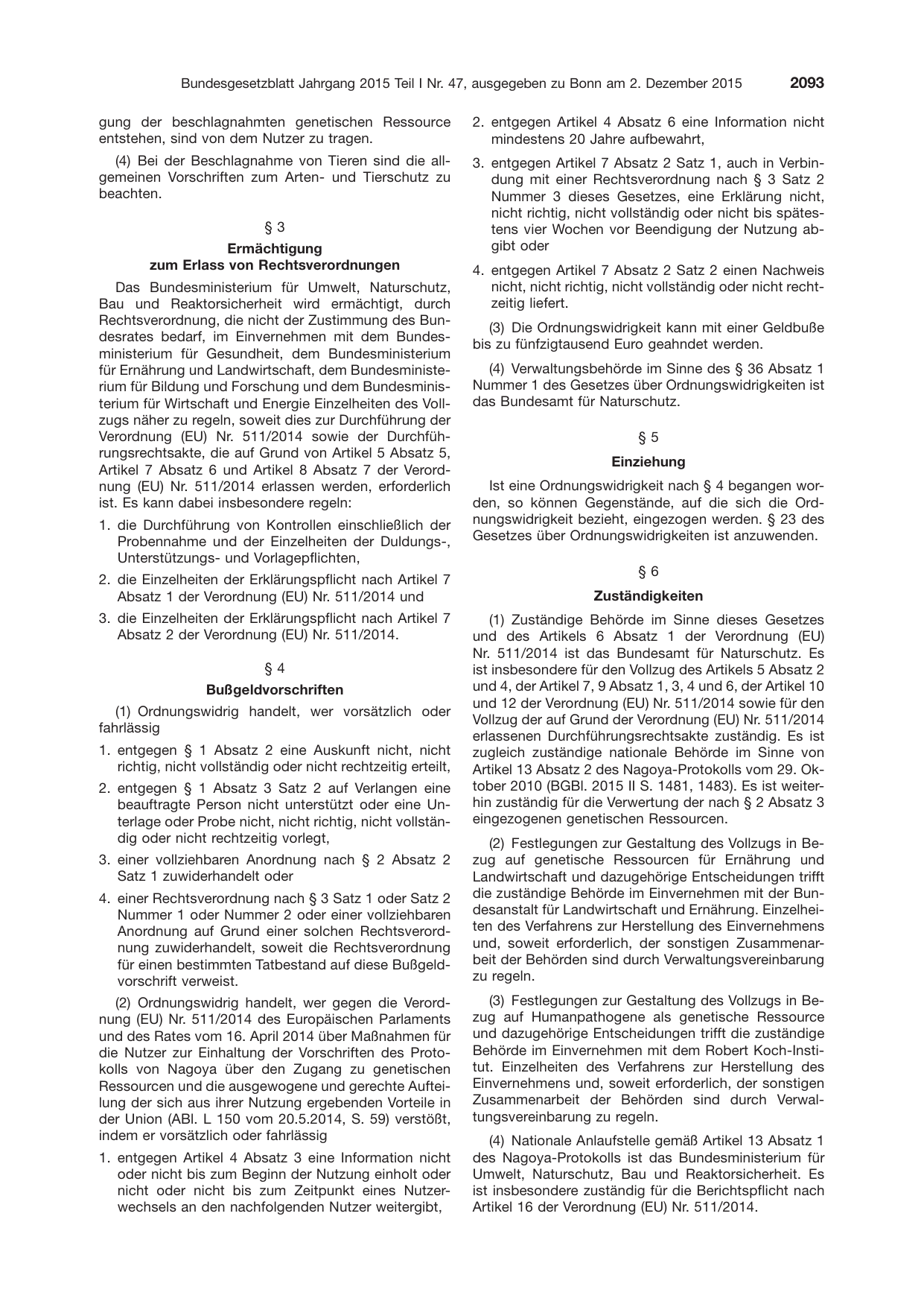 BGBl. 2015, Seite 2093 — Originalseite als Abbildung