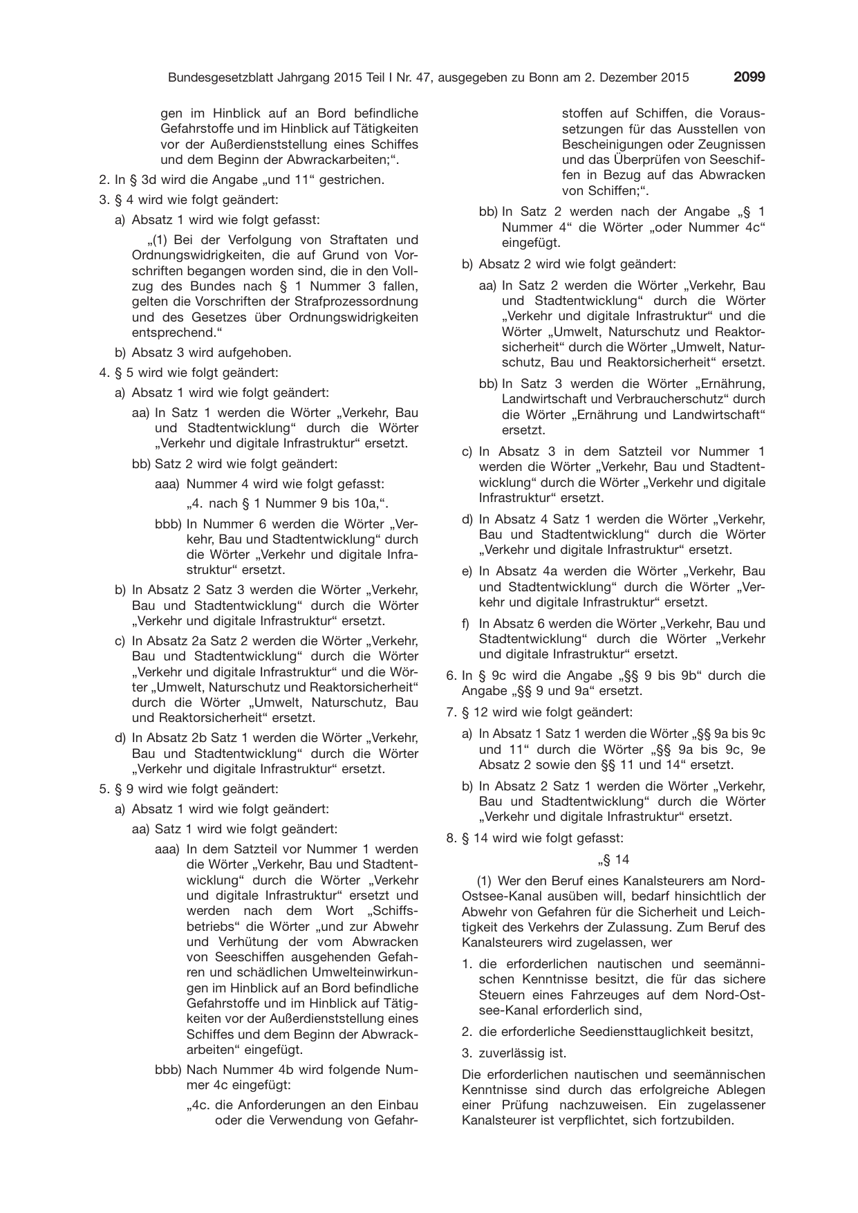 BGBl. 2015, Seite 2099 — Originalseite als Abbildung