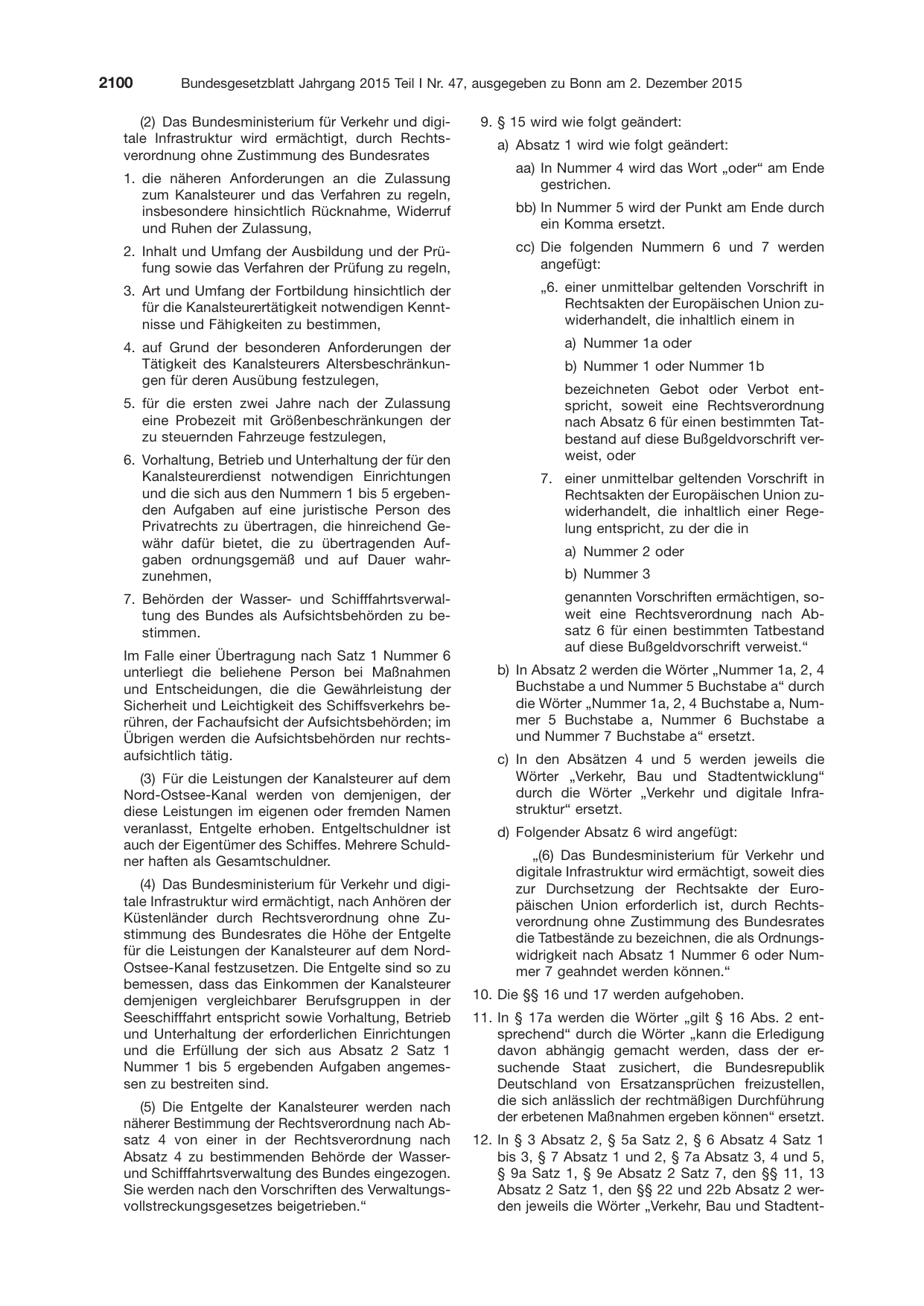 BGBl. 2015, Seite 2100 — Originalseite als Abbildung