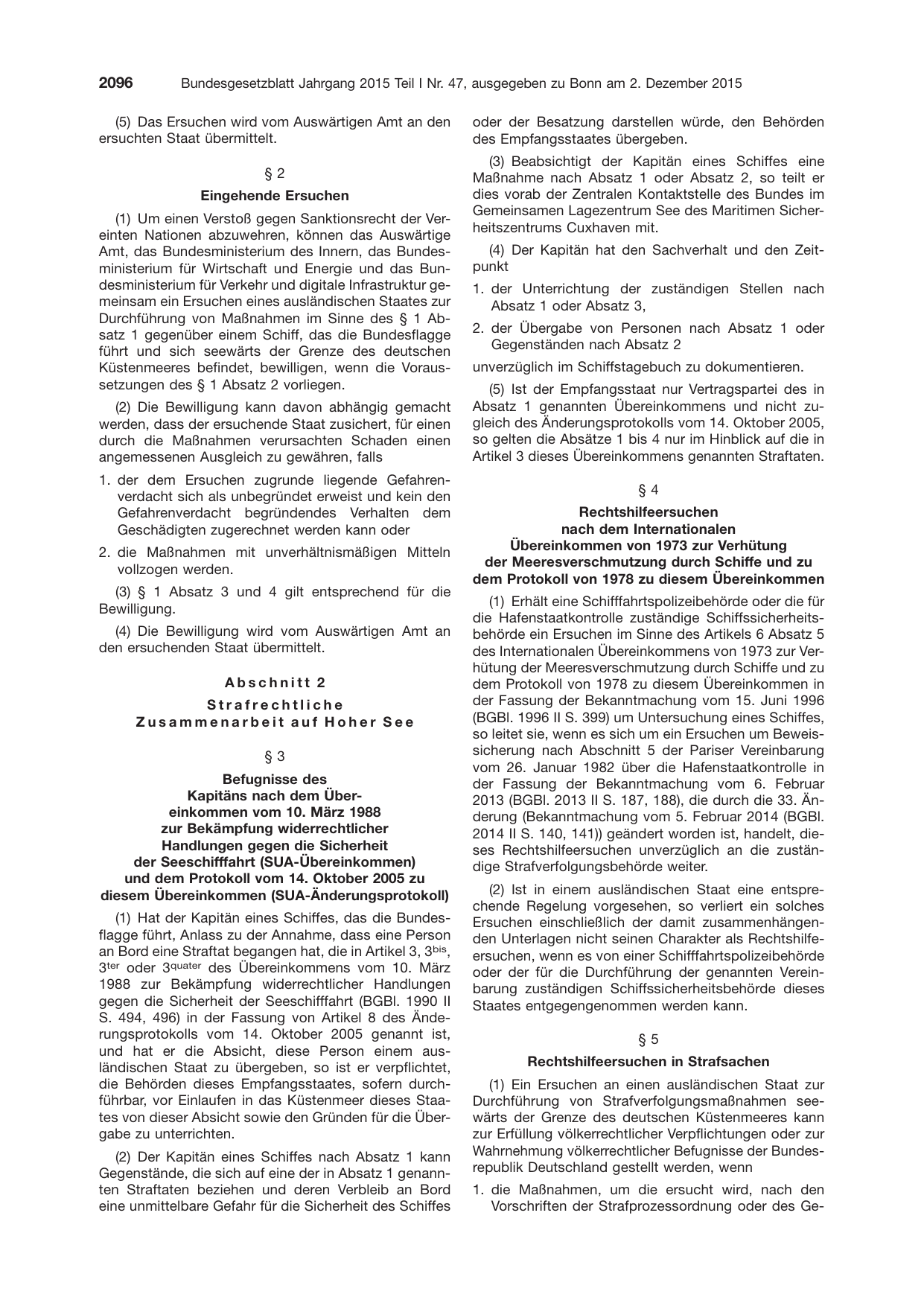 BGBl. 2015, Seite 2096 — Originalseite als Abbildung