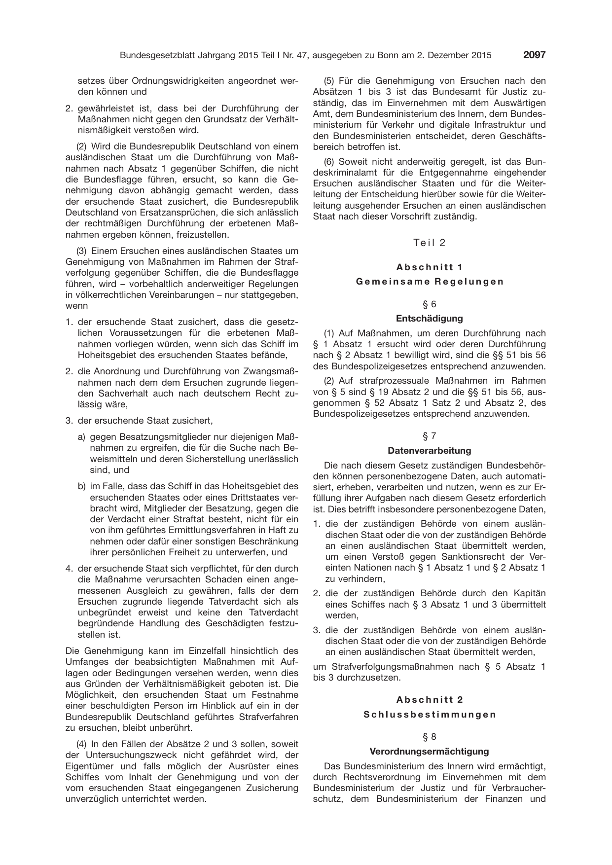 BGBl. 2015, Seite 2097 — Originalseite als Abbildung