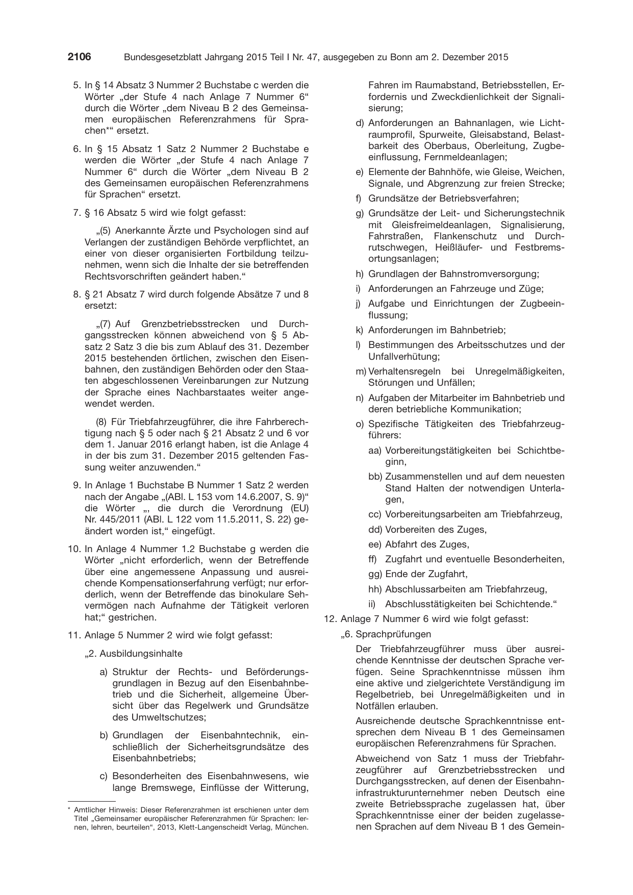 BGBl. 2015, Seite 2106 — Originalseite als Abbildung