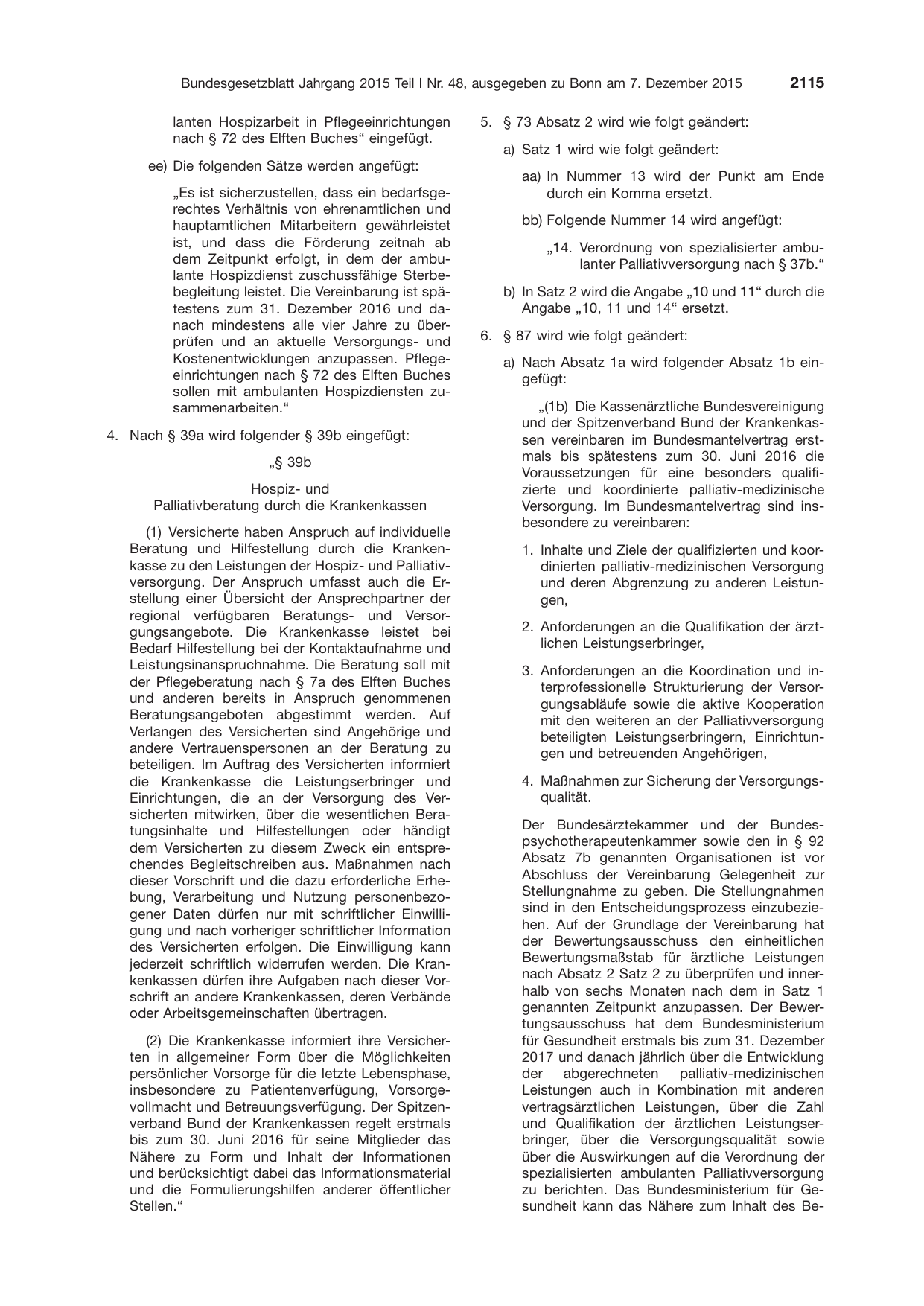 BGBl. 2015, Seite 2115 — Originalseite als Abbildung