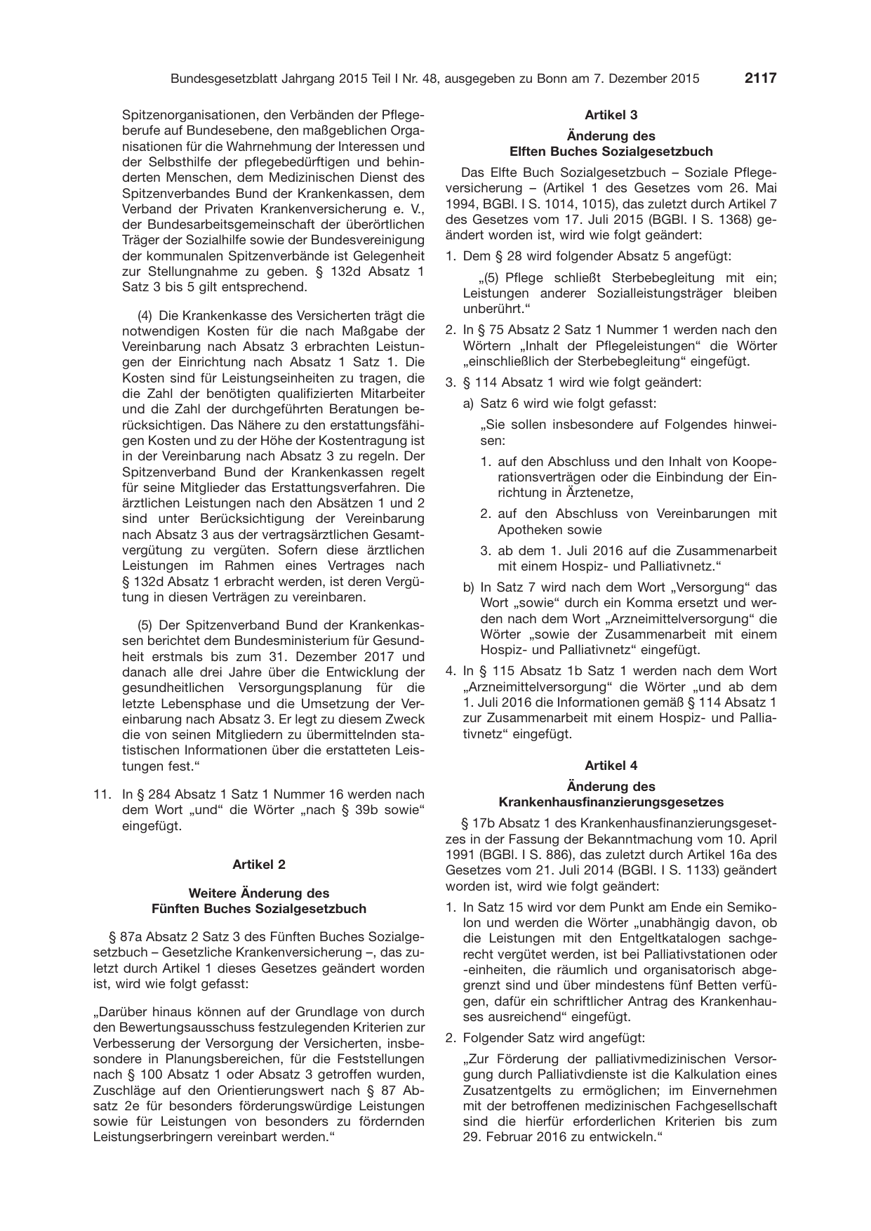 BGBl. 2015, Seite 2117 — Originalseite als Abbildung