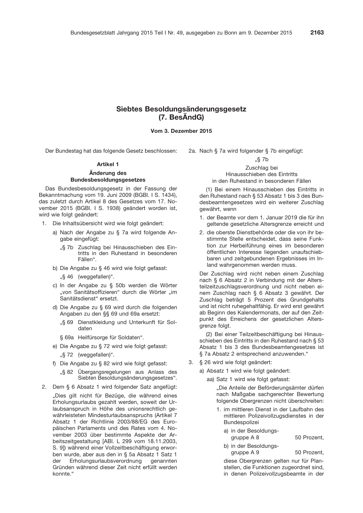 BGBl. 2015, Seite 2163 — Originalseite als Abbildung