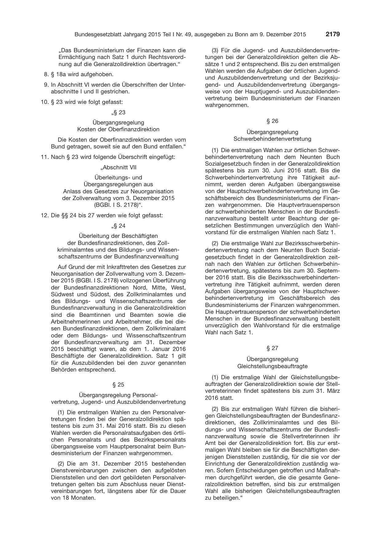 BGBl. 2015, Seite 2179 — Originalseite als Abbildung