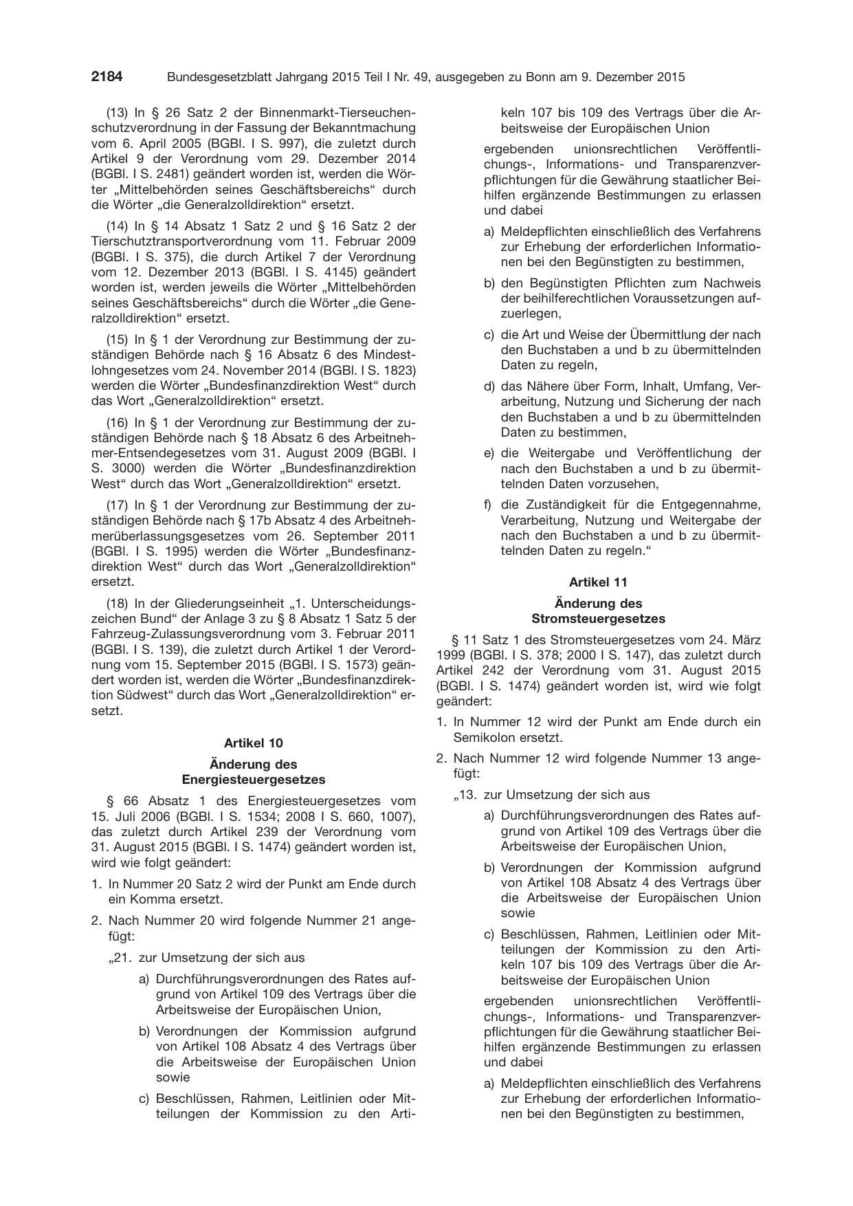BGBl. 2015, Seite 2184 — Originalseite als Abbildung