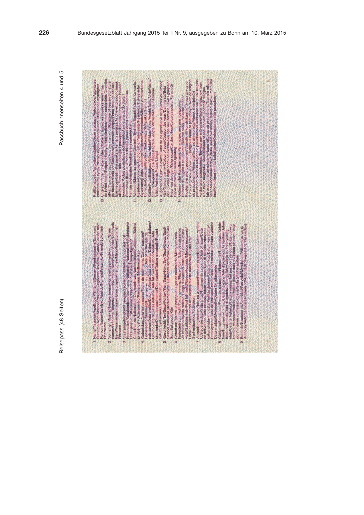 BGBl. 2015, Seite 226 — Originalseite als Abbildung