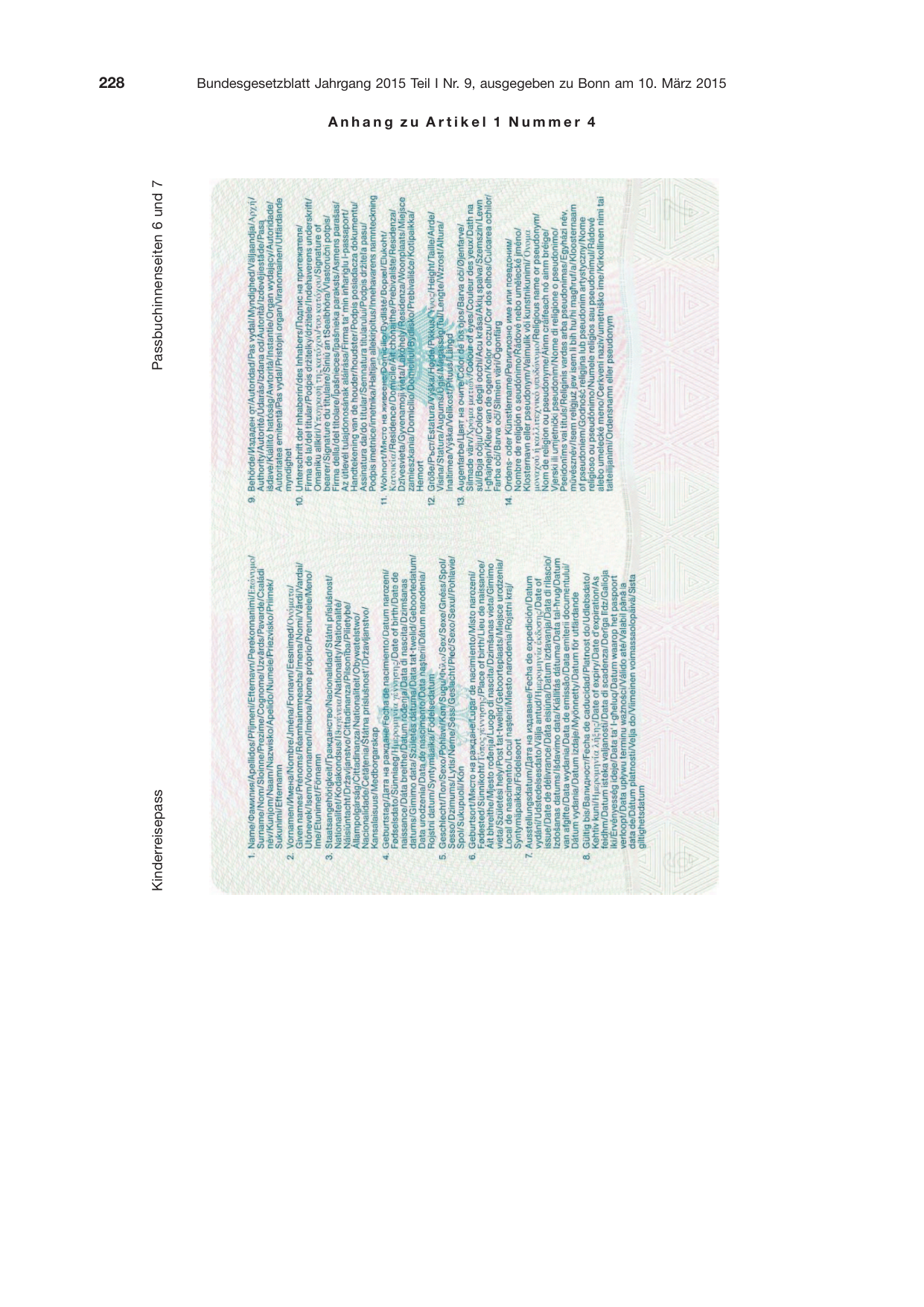 BGBl. 2015, Seite 228 — Originalseite als Abbildung