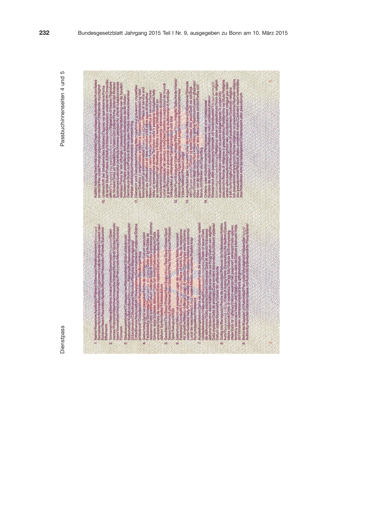 BGBl. 2015, Seite 232 — Originalseite als Abbildung